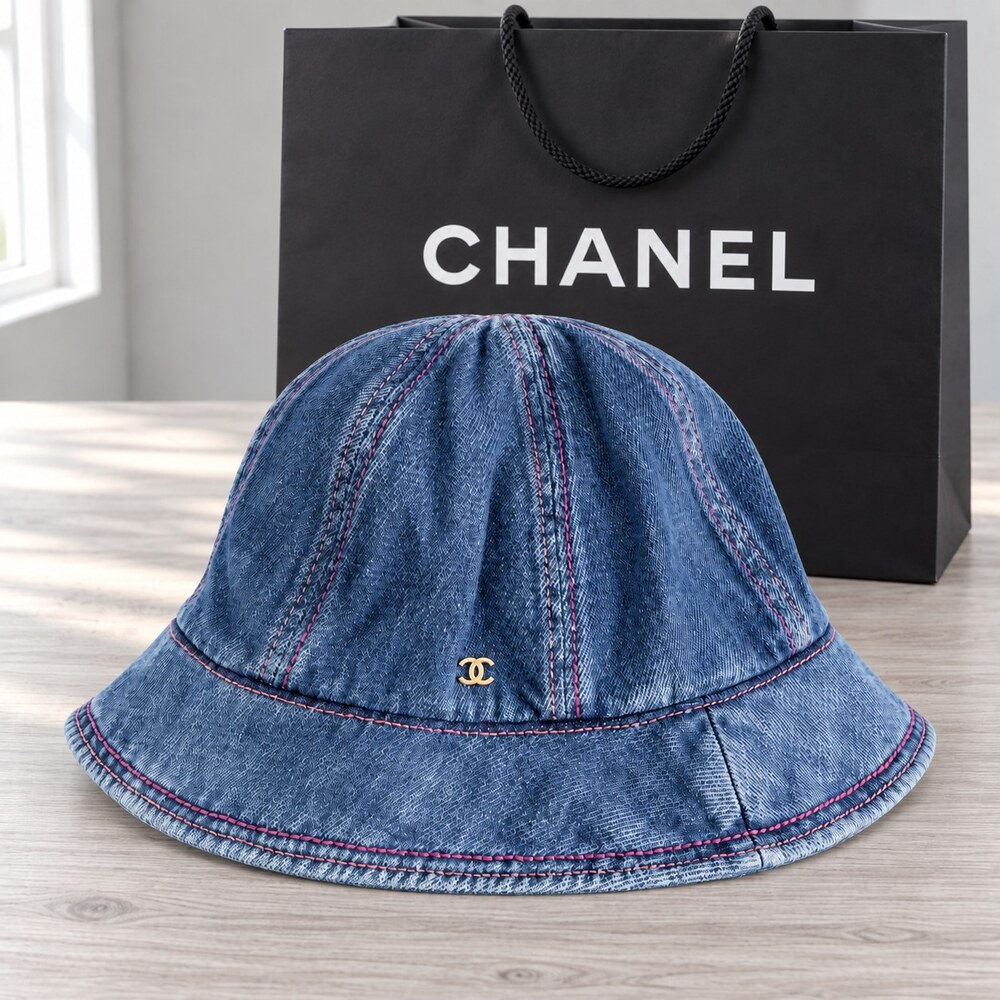 CHANEL Denim CC Bucket Hat